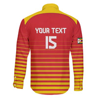 Custom Zimbabwe Cricket Family Matching Off The Shoulder Long Sleeve Dress and Hawaiian Shirt Go Chevrons Go - Wonder Print Shop