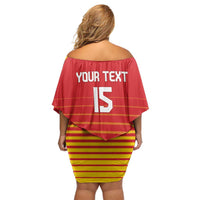 Custom Zimbabwe Cricket Family Matching Off Shoulder Short Dress and Hawaiian Shirt Go Chevrons Go - Wonder Print Shop