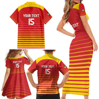 Custom Zimbabwe Cricket Family Matching Short Sleeve Bodycon Dress and Hawaiian Shirt Go Chevrons Go - Wonder Print Shop