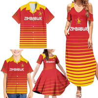 Custom Zimbabwe Cricket Family Matching Summer Maxi Dress and Hawaiian Shirt Go Chevrons Go - Wonder Print Shop