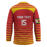 Custom Zimbabwe Cricket Hockey Jersey Go Chevrons Go - Wonder Print Shop