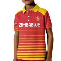 Custom Zimbabwe Cricket Kid Polo Shirt Go Chevrons Go - Wonder Print Shop
