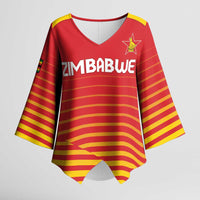 Custom Zimbabwe Cricket Kimono Sleeve Blouse Go Chevrons Go - Wonder Print Shop