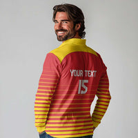 Custom Zimbabwe Cricket Long Sleeve Polo Shirt Go Chevrons Go - Wonder Print Shop