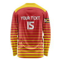 Custom Zimbabwe Cricket Long Sleeve Shirt Go Chevrons Go - Wonder Print Shop
