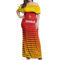 Custom Zimbabwe Cricket Off Shoulder Maxi Dress Go Chevrons Go - Wonder Print Shop