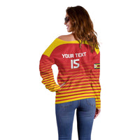Custom Zimbabwe Cricket Off Shoulder Sweater Go Chevrons Go - Wonder Print Shop