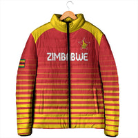 Custom Zimbabwe Cricket Padded Jacket Go Chevrons Go - Wonder Print Shop