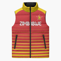 Custom Zimbabwe Cricket Sleeveless Puffer Jacket Go Chevrons Go - Wonder Print Shop