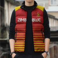 Custom Zimbabwe Cricket Sleeveless Puffer Jacket Go Chevrons Go - Wonder Print Shop