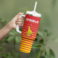 Custom Zimbabwe Cricket Tumbler With Handle Go Chevrons Go - Wonder Print Shop