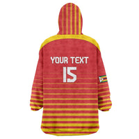 Custom Zimbabwe Cricket Wearable Blanket Hoodie Go Chevrons Go - Wonder Print Shop