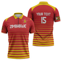 Custom Zimbabwe Cricket Zipper Polo Shirt Go Chevrons Go - Wonder Print Shop
