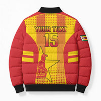 Custom Zimbabwe Cricket Bomber Puffer Jacket Go Champions - Wonder Print Shop