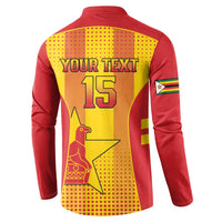 Custom Zimbabwe Cricket Button Sweatshirt Go Champions - Wonder Print Shop