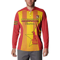 Custom Zimbabwe Cricket Button Sweatshirt Go Champions - Wonder Print Shop