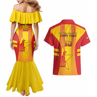 Custom Zimbabwe Cricket Couples Matching Mermaid Dress and Hawaiian Shirt Go Champions - Wonder Print Shop
