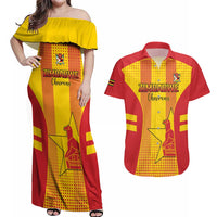 Custom Zimbabwe Cricket Couples Matching Off Shoulder Maxi Dress and Hawaiian Shirt Go Champions - Wonder Print Shop