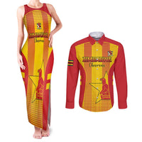 Custom Zimbabwe Cricket Couples Matching Tank Maxi Dress and Long Sleeve Button Shirt Go Champions - Wonder Print Shop