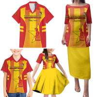 Custom Zimbabwe Cricket Family Matching Puletasi and Hawaiian Shirt Go Champions - Wonder Print Shop