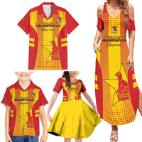 Custom Zimbabwe Cricket Family Matching Summer Maxi Dress and Hawaiian Shirt Go Champions - Wonder Print Shop