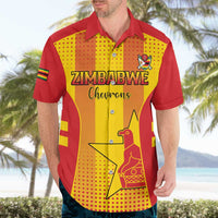 Custom Zimbabwe Cricket Hawaiian Shirt Go Champions - Wonder Print Shop