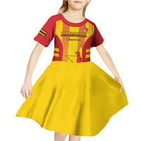 Custom Zimbabwe Cricket Kid Short Sleeve Dress Go Champions - Wonder Print Shop