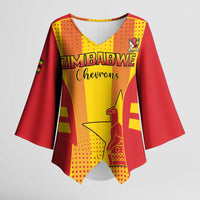 Custom Zimbabwe Cricket Kimono Sleeve Blouse Go Champions - Wonder Print Shop