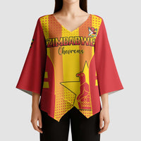 Custom Zimbabwe Cricket Kimono Sleeve Blouse Go Champions - Wonder Print Shop