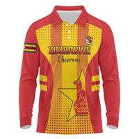 Custom Zimbabwe Cricket Long Sleeve Polo Shirt Go Champions - Wonder Print Shop