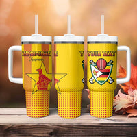 Custom Zimbabwe Cricket Tumbler With Handle Go Champions - Wonder Print Shop