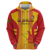 Custom Zimbabwe Cricket Zip Hoodie Go Champions - Wonder Print Shop
