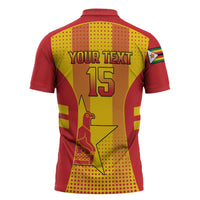 Custom Zimbabwe Cricket Zipper Polo Shirt Go Champions - Wonder Print Shop