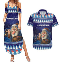 Iceland Christmas Askasleikir Couples Matching Summer Maxi Dress and Hawaiian Shirt The Yule Lads Bowl Licker - Wonder Print Shop