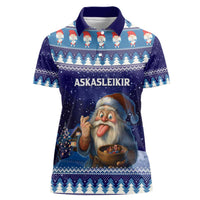 Iceland Christmas Askasleikir Women Polo Shirt The Yule Lads Bowl Licker - Wonder Print Shop