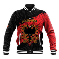 Albania Independence Day Baseball Jacket Albanian Eagle - Grunge Style - Wonder Print Shop