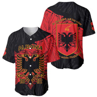 Albania Independence Day Baseball Jersey Albanian Eagle - Grunge Style - Wonder Print Shop