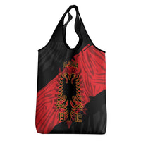 Albania Independence Day Grocery Bag Albanian Eagle - Grunge Style