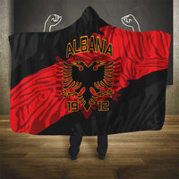 Albania Independence Day Hooded Blanket Albanian Eagle - Grunge Style