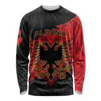 Albania Independence Day Long Sleeve Shirt Albanian Eagle - Grunge Style - Wonder Print Shop