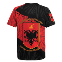 Albania Independence Day Rugby Jersey Albanian Eagle - Grunge Style - Wonder Print Shop