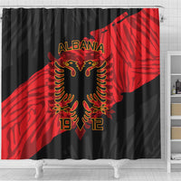 Albania Independence Day Shower Curtain Albanian Eagle - Grunge Style