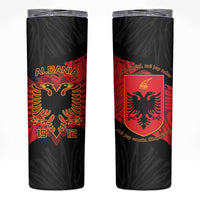 Albania Independence Day Skinny Tumbler Albanian Eagle - Grunge Style - Wonder Print Shop