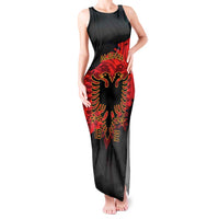 Albania Independence Day Tank Maxi Dress Albanian Eagle - Grunge Style - Wonder Print Shop