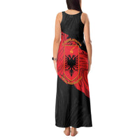 Albania Independence Day Tank Maxi Dress Albanian Eagle - Grunge Style - Wonder Print Shop