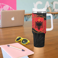 Albania Independence Day Tumbler With Handle Albanian Eagle - Grunge Style - Wonder Print Shop