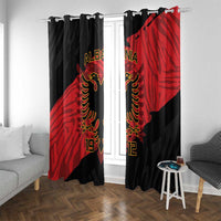 Albania Independence Day Window Curtain Albanian Eagle - Grunge Style - Wonder Print Shop