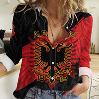 Albania Independence Day Women Casual Shirt Albanian Eagle - Grunge Style - Wonder Print Shop