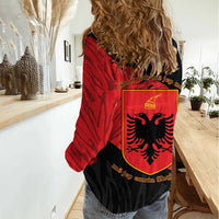 Albania Independence Day Women Casual Shirt Albanian Eagle - Grunge Style - Wonder Print Shop