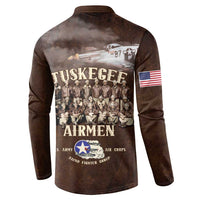 Remembering Tuskegee Airmen Button Sweatshirt Heroes of the 332nd Squadron Retro Style - Wonder Print Shop